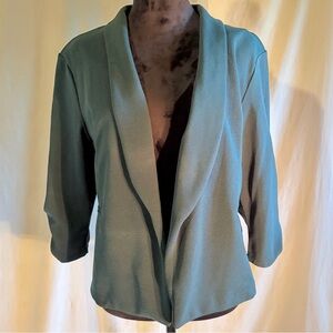 Maurices Green Textured 3/4 Ruched Sleeve Cropped Blazer Women’s Size XXL
